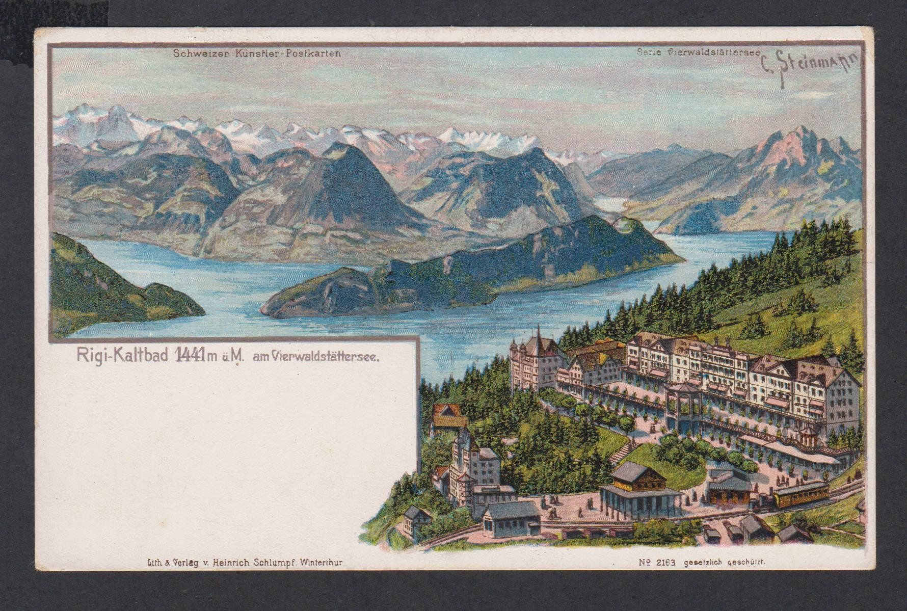 Cartoline postali: Rigi-Kaltbad  Steinmann-Litho ** – Usato da Vitznau venduto da Ropaku