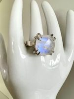 Traumring Silber 925 mit magischem Regenbogen-Mondstein –G54
