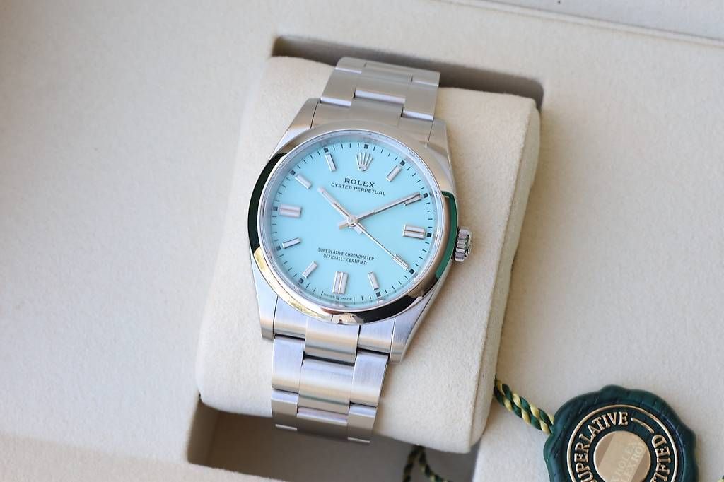Rolex Orologi: Rolex Oyster Perpetual 36mm Tiffany – Usato da Wollerau venduto da RekociTimepieceGmbH