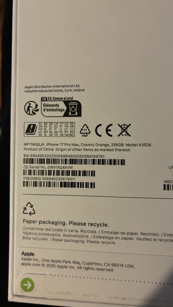 Apple Telefoni cellulari / Smartphones: iPhone 17 Pro Max 256 GB Cosmic Orange Dual SIM – Nuovo e nell'imballaggio originale da Semsales venduto da eme_gf9j 4