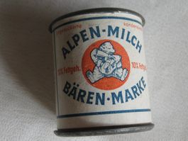 Bären-Marke Alpenmilch Dose für Puppenstube, Antik