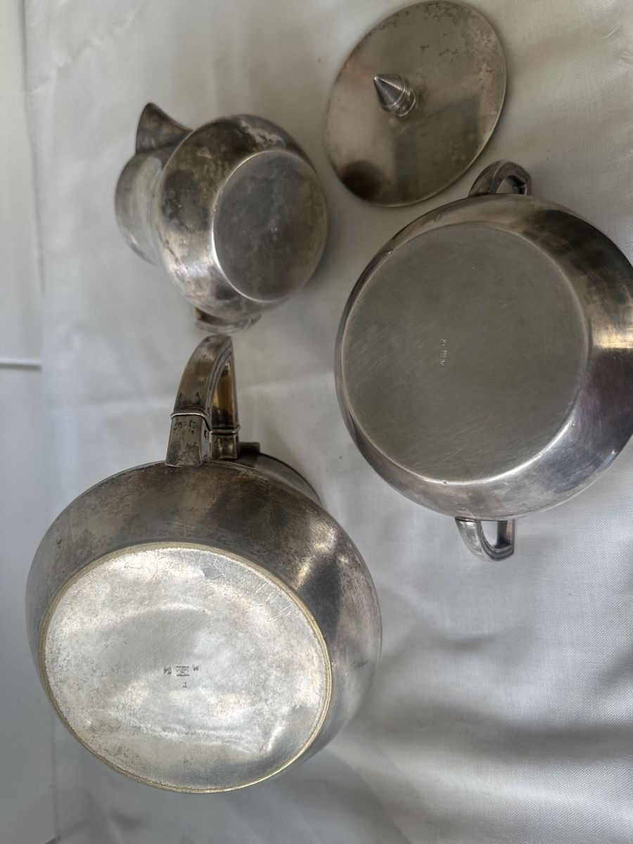 Geschirrsets: Antikes Kaffeeservice, versilbert, 3-teilig, Vintage Look – Gebraucht aus Zürich von Chaeffeler 8