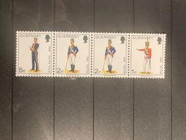 Guernsey 1976 4er-Streifen Uniformen postfrisch