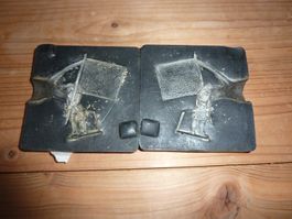 Silikon Gussform Zinnsoldaten Fahnenträger giessen Stühle 01