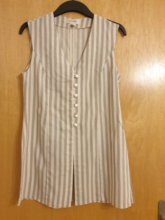Cardigan -tunique XS/S, sans manche, viscose, lin, bon état