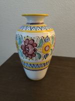 Wunderschöne Ton Vase mit Blumenmotiv, farbenfroh, in Top Zu