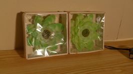 2 Duftkerzen grün, Lotusblüte, neu & originalverpackt