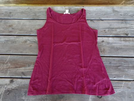H&M Basic Top uni Bordeauxrot Gr. L - 424127