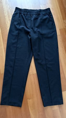 H&M Schwarz Wolle mix Winter Hose 42 L elastisch Bund