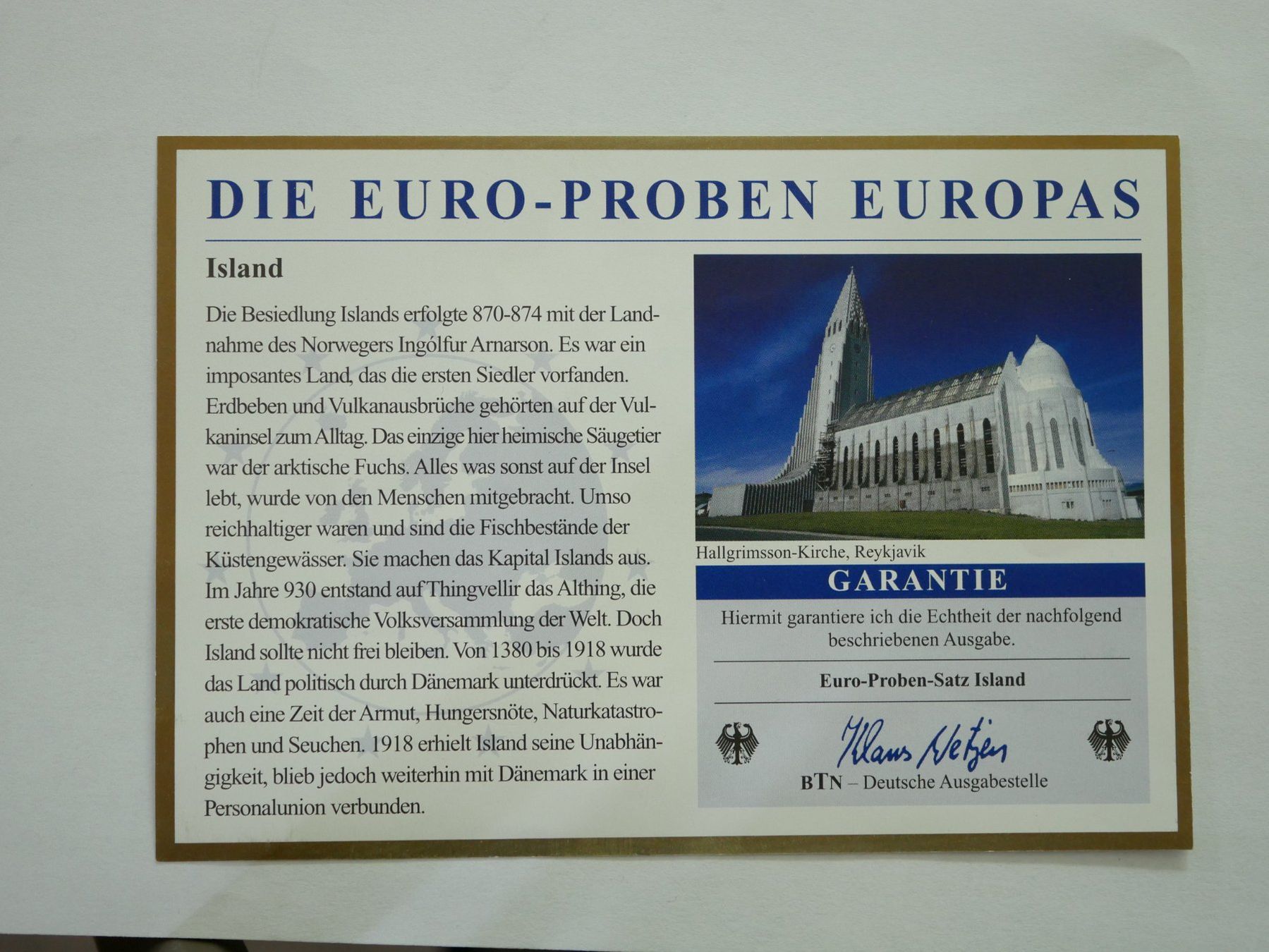Tutti le monete: Euro Probe Island 2004 ***TOP*** – Nuovo e nell'imballaggio originale da Kreuzlingen venduto da Samson01 2