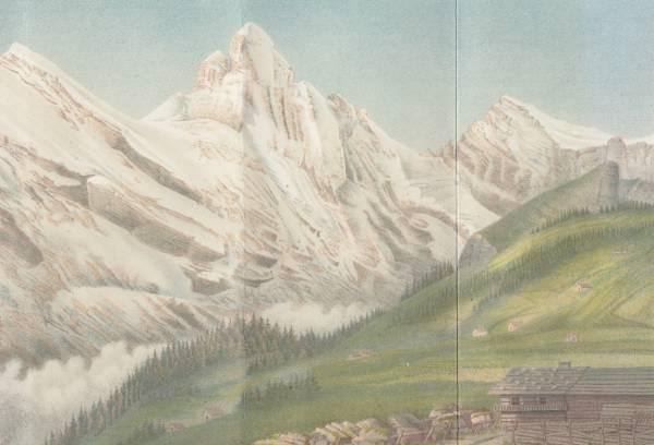 Grafica & Litografie: GSPALTENHORN, LITHOGRAPHIE 1870 – Antico da Grüningen venduto da Kartensammler