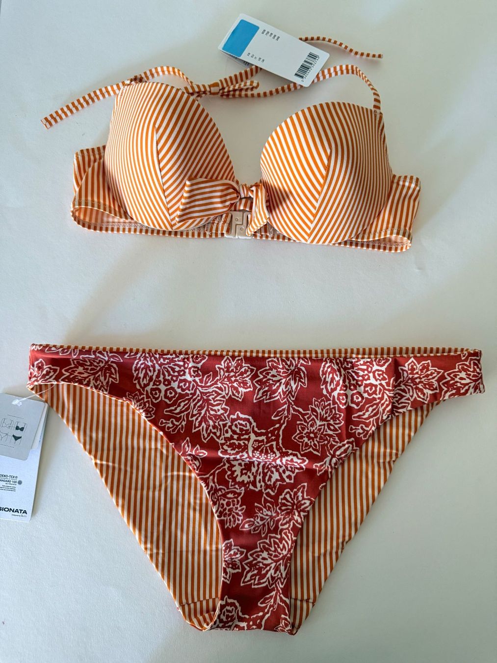 Passionata Costumi da bagno & Bikini: PASSIONATA, Bikini, Grösse 75B/38, Farbe Orange/Weiss – Nuovo e nell'imballaggio originale da Rudolfstetten venduto da gst_g7xl 7