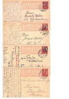 CH 9 x Ganzsache Postkarte Sammlung Antwortkarte - o um 1925