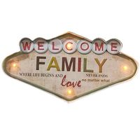 WELCOME FAMILY LED Blechschild