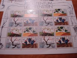 Liechtenstein 1994 Bogen Z-Druck Jahreszeiten ** + ET-o