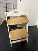 Kinderhochstuhl / Hochstuhl aus Holz weiss / braun
