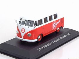 VW T1c Bus "Bulli" "RINGO 1967 rot / weiss   1:43 von Altaya