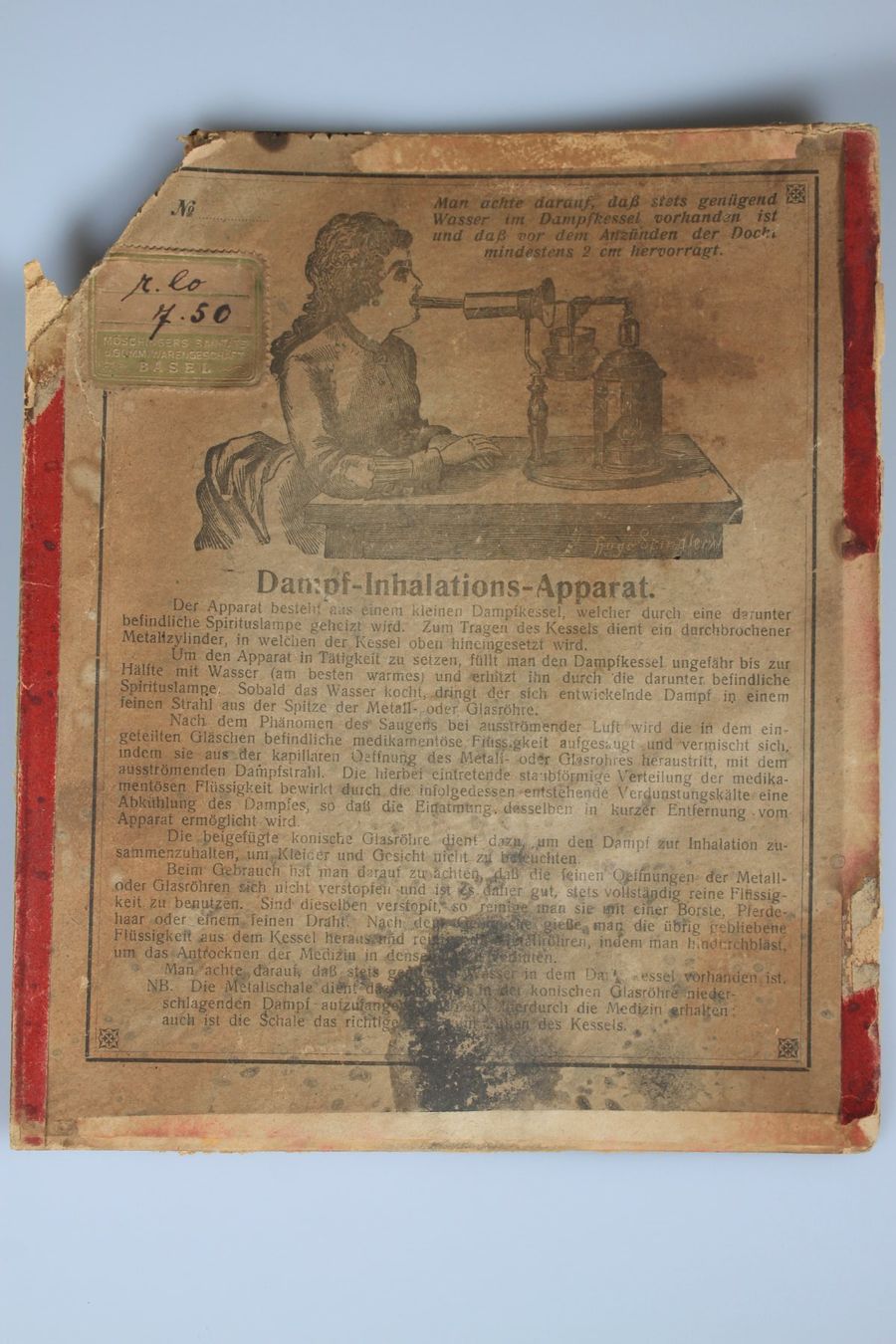 Attrezzature mediche: Antiker Dampf-Inhalations-Apparat – Usato da Basel venduto da IRMAundFRED 1