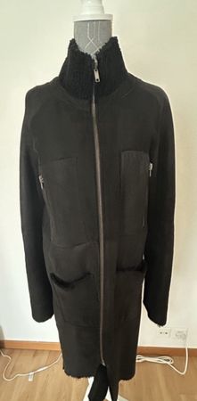 New DIESEL Shearling Mantel Schwarz , Gr. S/M Schwarz
