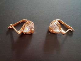 Ohrringe vergoldet 585, 4.8g, mit Zirkonia