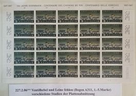 Nr. 277.2.06, Abart Abgenützte Platte, im Bogen postfrisch