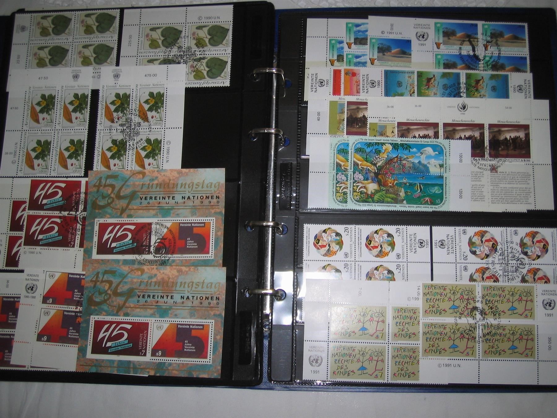 Alle Briefmarken: UNO WIEN V'block Slg Nr. 1 - 122 – Gebraucht aus Winterthur von Kyoung 9