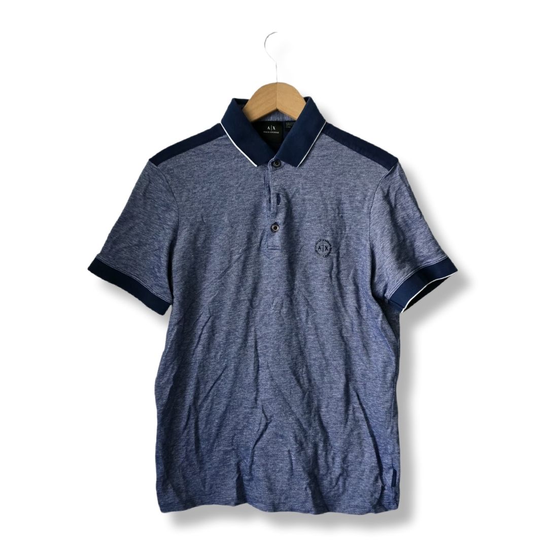 Armani Magliette Polo: Polo Armani Exchange bleu chiné, taille L – Usato da Genève venduto da MariaS2