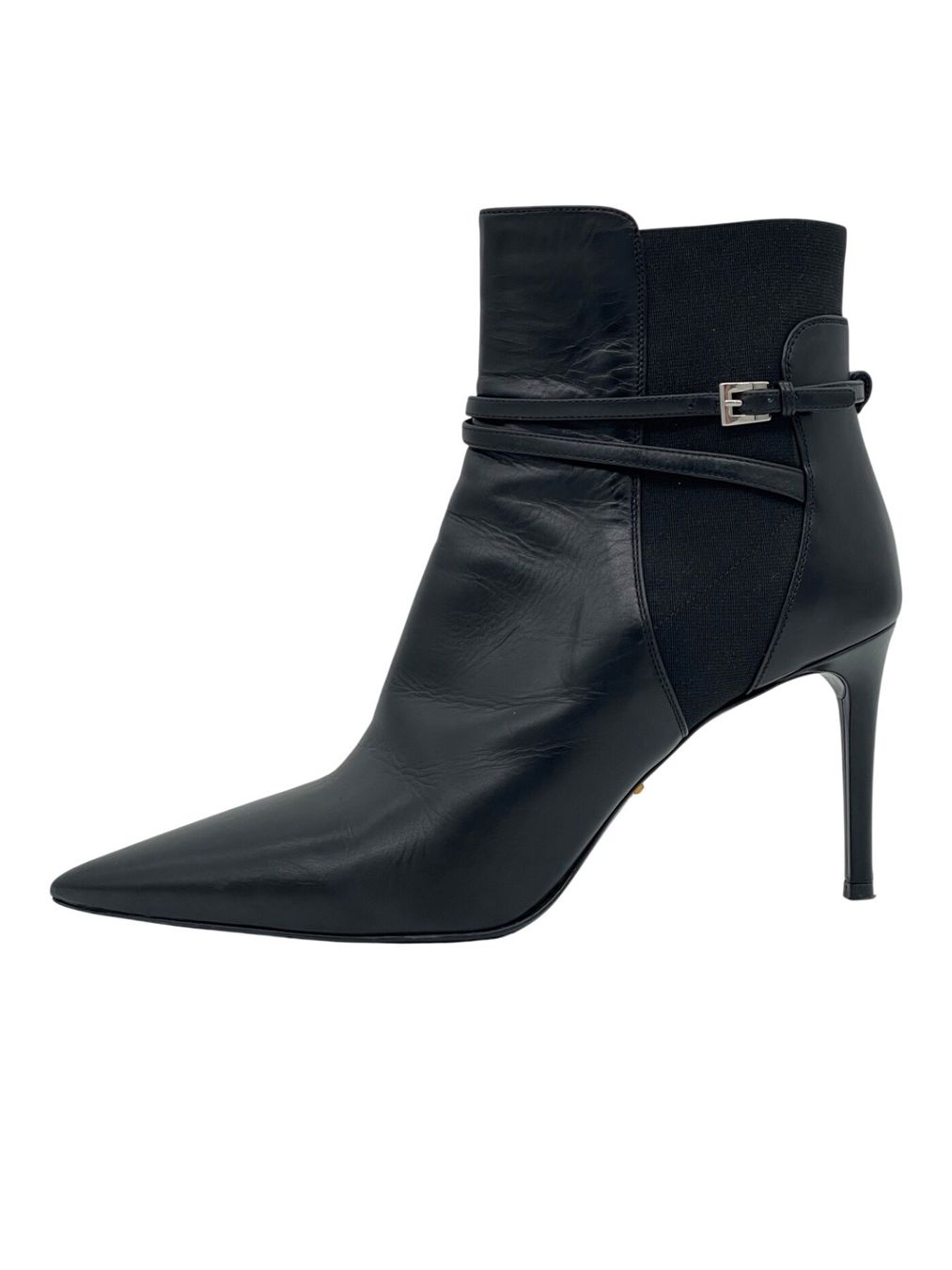 Prada Scarpe da donna: Prada Pointed Toe Buckle Strap Ankle Boot EU 39.5 Schwarz – Usato da Zürich venduto da shoe_shop
