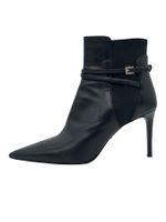 Prada Pointed Toe Buckle Strap Ankle Boot EU 39.5 Schwarz