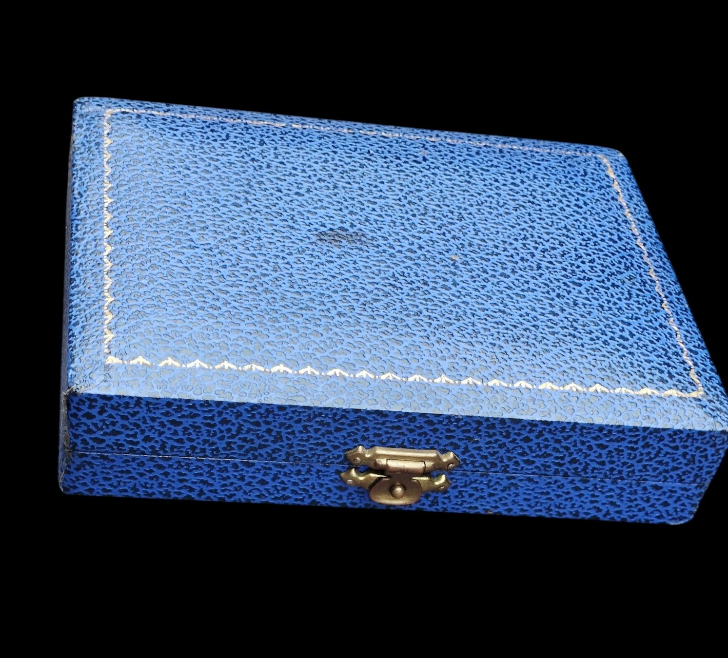Portagioie: Vintage Ringbox Schatulle Blau Gold mit Samt – Usato da schwyz venduto da larry91sz 7