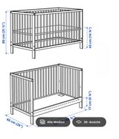 Babybett 60 x 120, inkl. Matratze