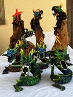 8 Drachenskulpturen