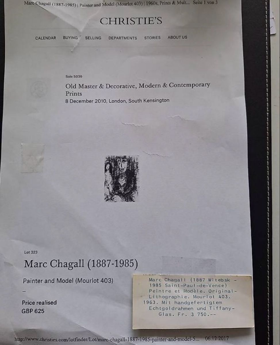 Arts picturaux & lithographies: Original Marc Chagall Litho, 31/150 – Neuf (Voir description) à Dachsen par Lor_sch 4