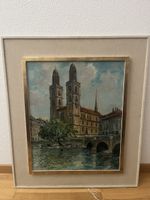 Oelgemälde „Grossmünster“ signiert