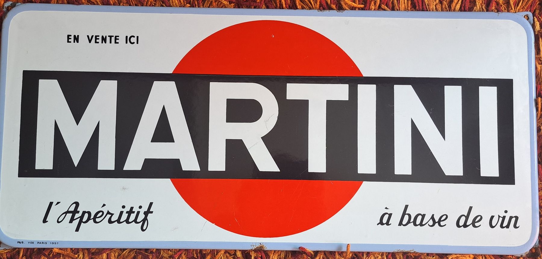 Martini Ecriteaux: Martini Original historisches Emailwerbe Schild 1957 – D'occasion à Riehen par Appia48 1