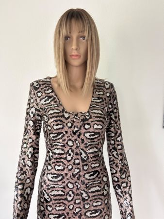 Leopard Print Sequin Mini Dress Club London