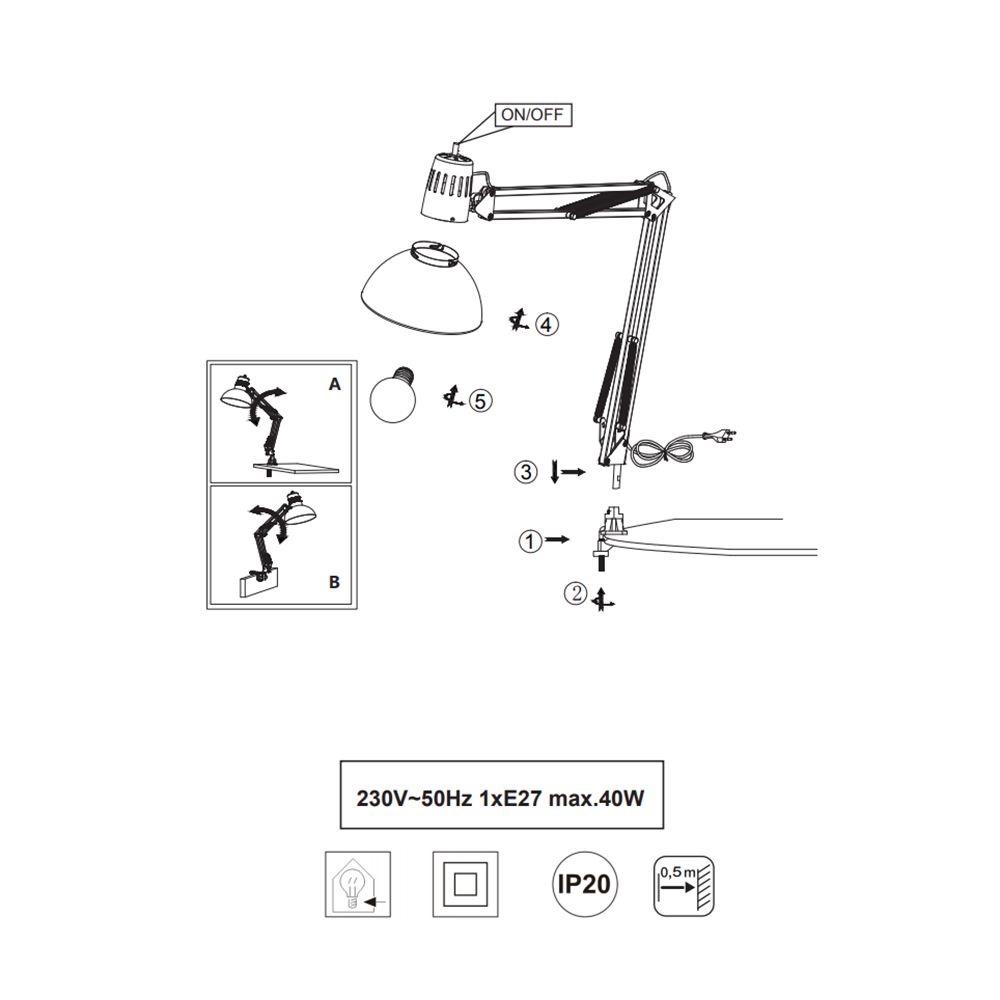 Lampen: Tisch-Klemmleuchte, 90 cm x 51 cm – Neu (gemäss Beschreibung) aus Kreuzlingen von Smart-Light 3