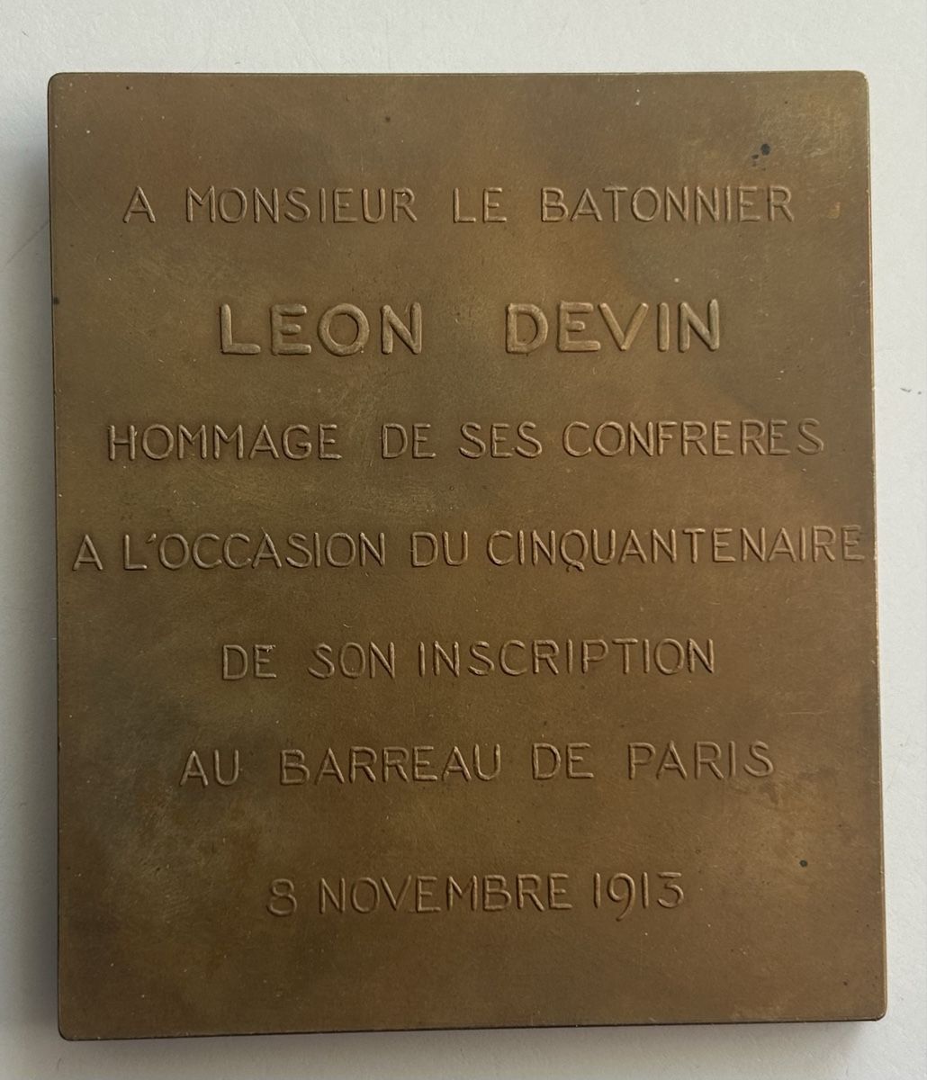 Medaglie: Plakette:  Leon Devin Batonnier 1899 - 1901 – Usato da Gossau SG venduto da Gallus00 1