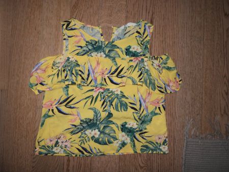 Sommerliches Off-Shoulder-Top mit Blumenmuster, Gr. 158