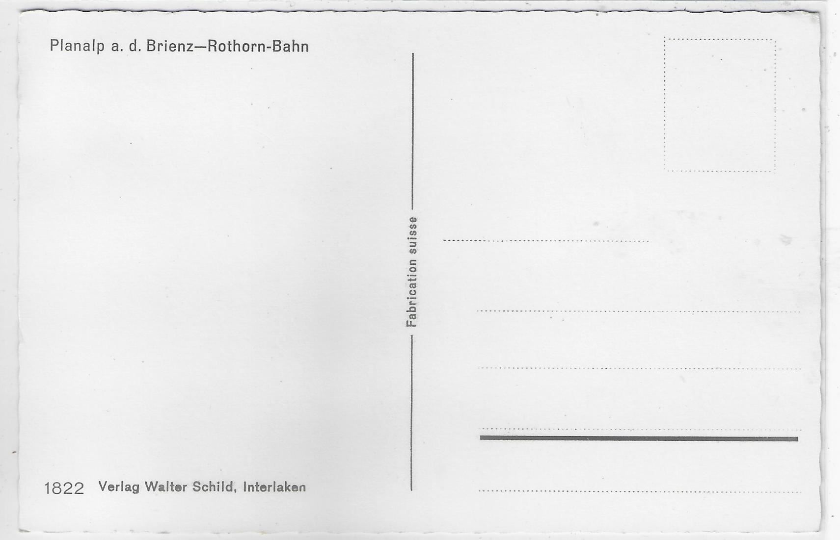 Cartoline postali: Planalp a.d. Brienz-Rothorn-Bahn – Usato da Ettingen venduto da Kartenplanet 1