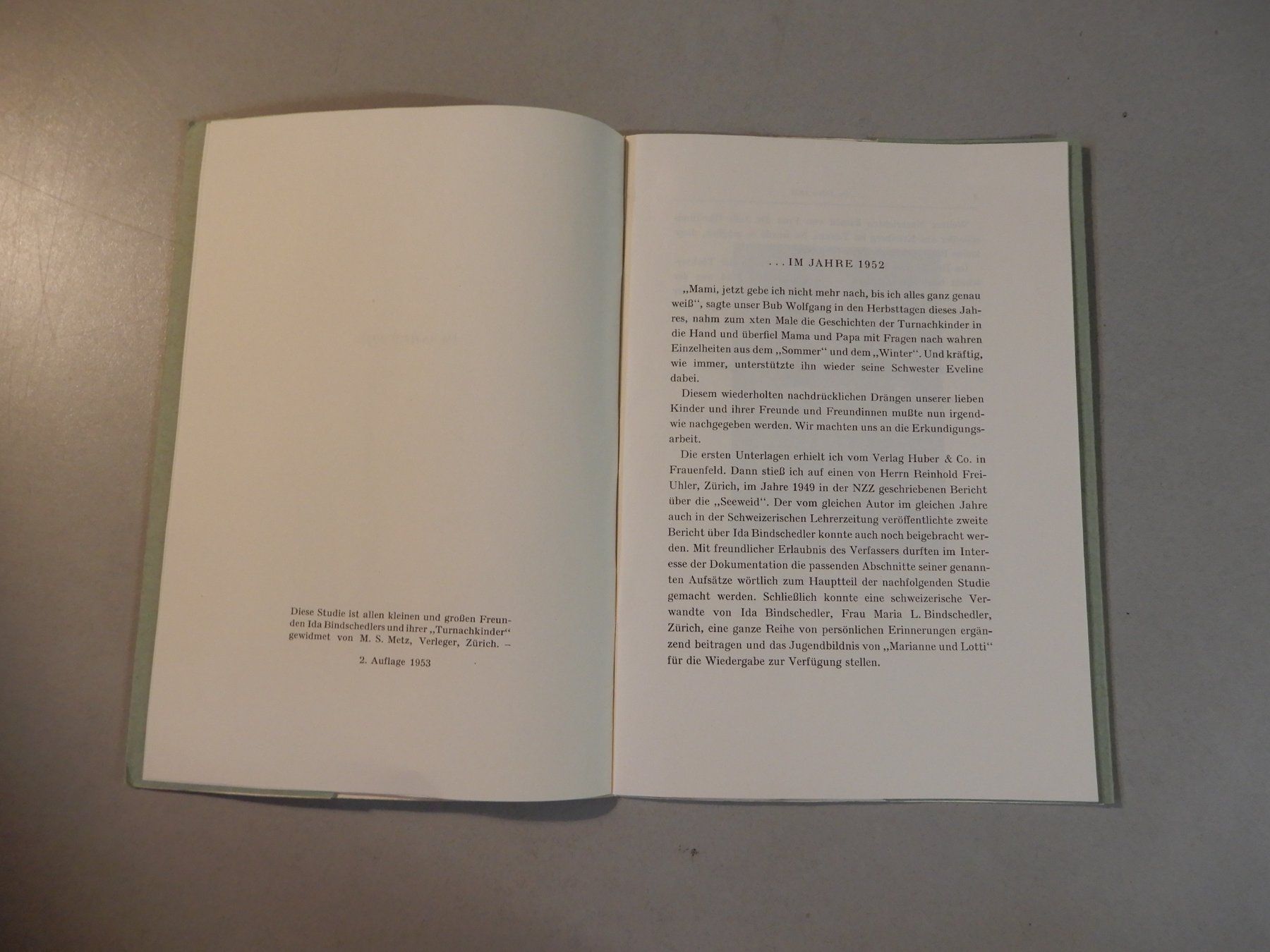 Bücher: Ida Bindschedler, "Turnachkinder", Studie von M. S. Metz – Gebraucht aus Erstfeld von Mario_boe0 2