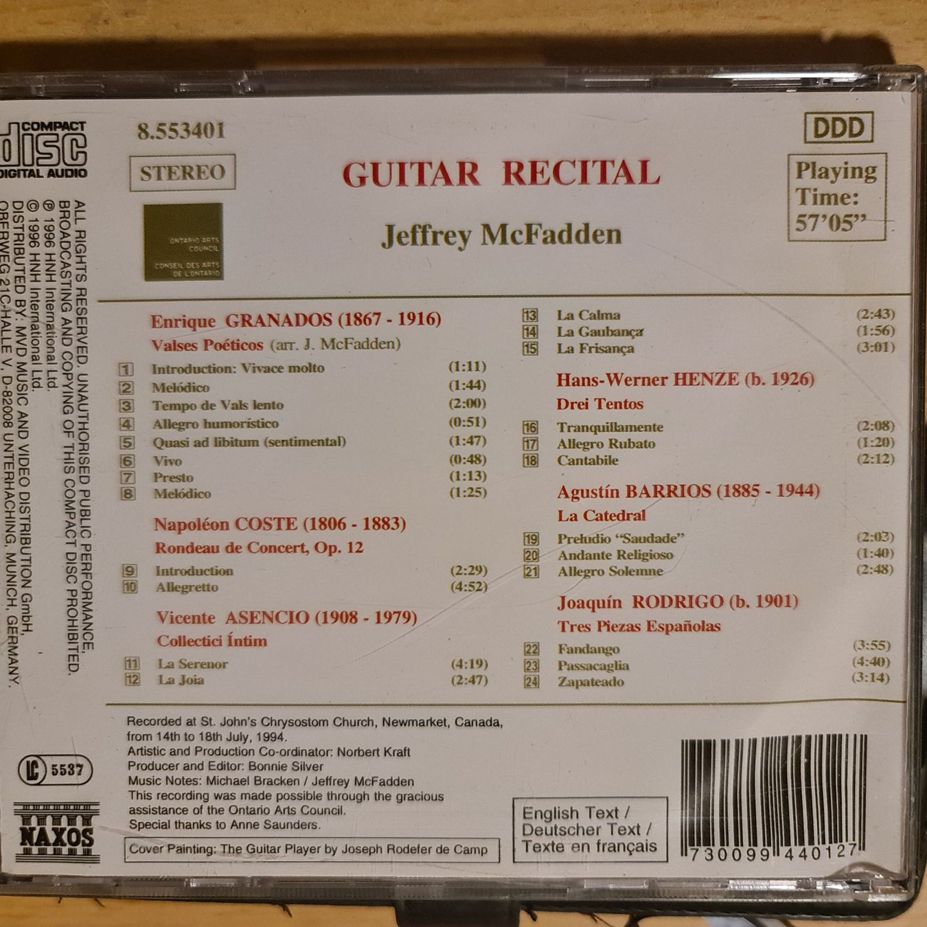 CD: Guitar recital - Jeffrey McFadden – Usato da Dintikon venduto da Vexi 1