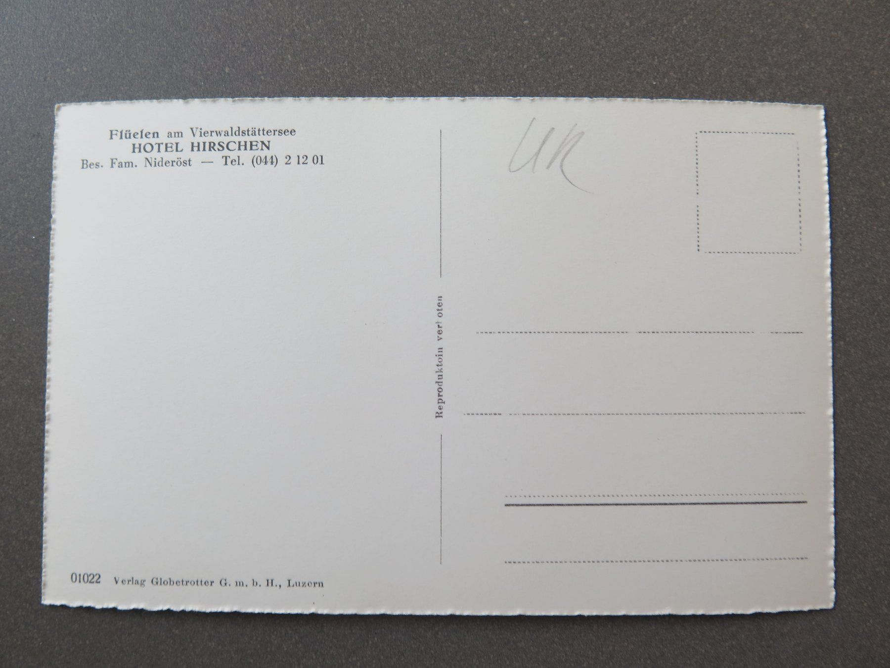 Ansichtskarten: FLÜELEN - HOTEL HIRSCHEN – Gebraucht aus Wittenbach von lipasal 1