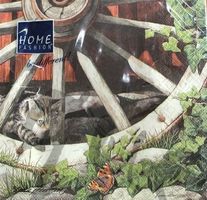 Serviette cat on an old wheel (1120) 3Stk.