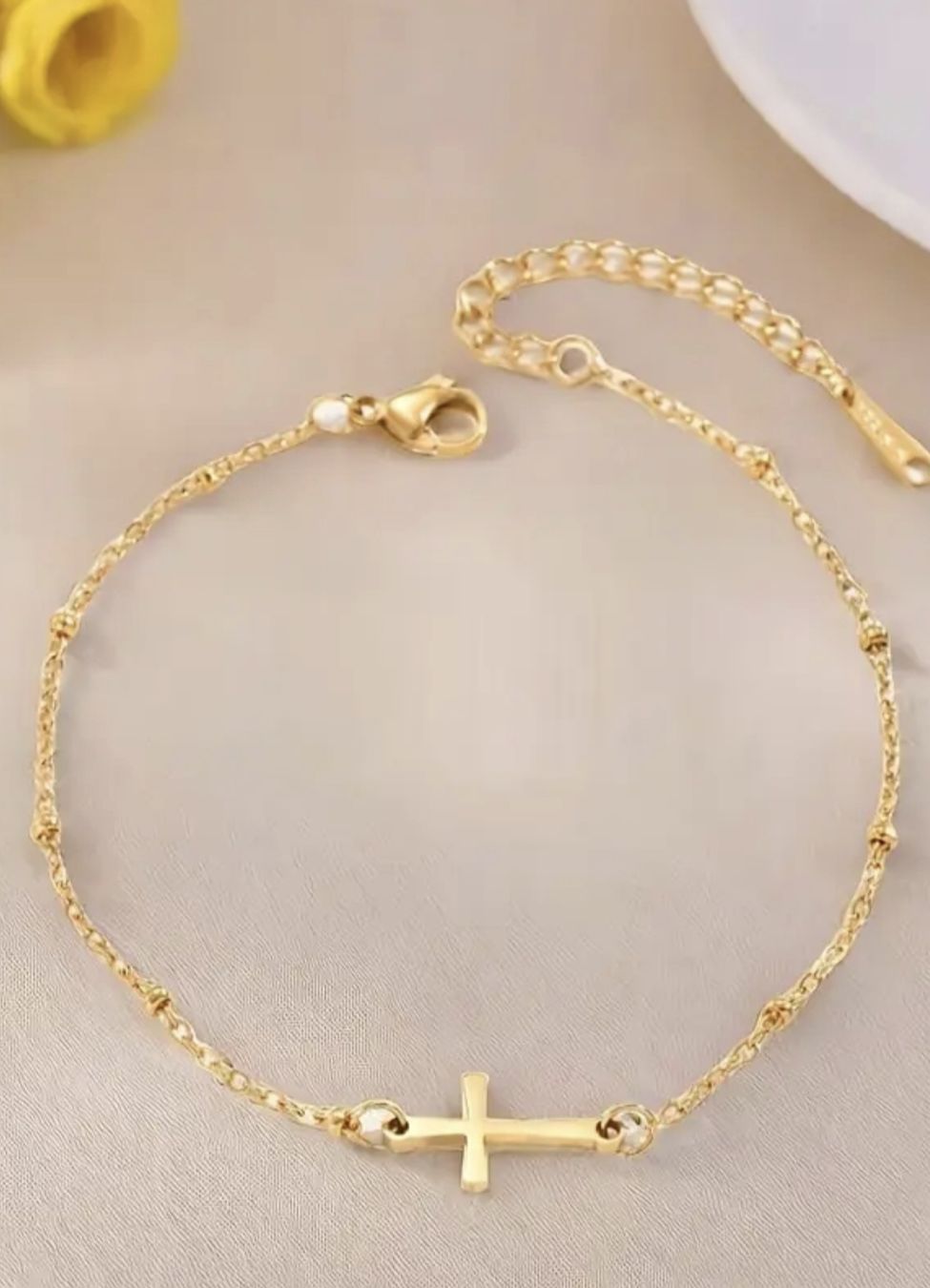 Altri accessori per orologi: Feines Fusskettchen mit Kreuz – Nuovo e nell'imballaggio originale da Uzwil venduto da Privatverkauf_CH 1