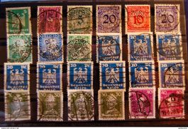Allemagne germany - 24 perfin (perforated) empire stamps