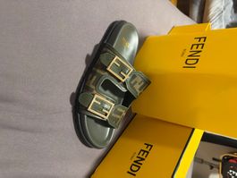 Fendi sandali unisex 38.5/39 FF monogram verde