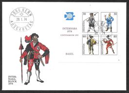 FDC Gedenkblock W50 ET 29.1.1974 schön illustriert
