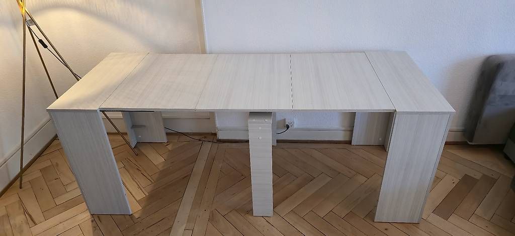 Tavoli: Table console extensible blanc brillant 90 à 237 cm – Usato da Genève venduto da Kali_Linux 2