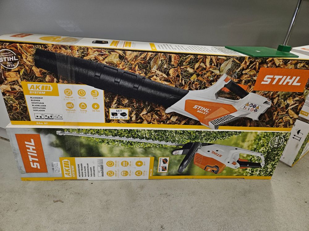 Stihl Akku Set ( BGA 57 + HSA 50 ) Laubbläser + Heckenschere Kaufen